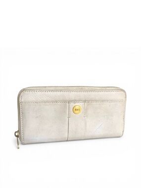 Michael Kors Off White Leather Zip Wallet